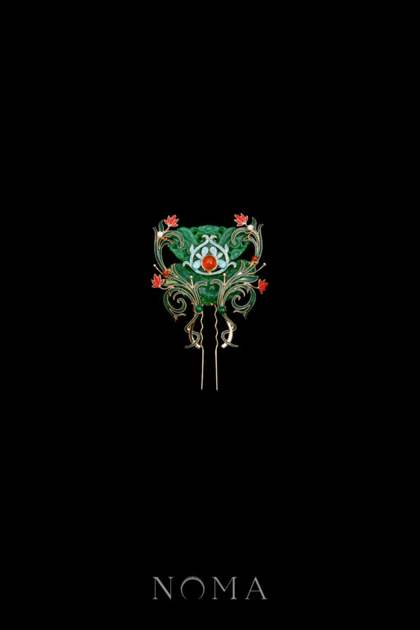 CHN-202400077-Colorful-Jade-Ornamental-Hairpin-Gold-Jade