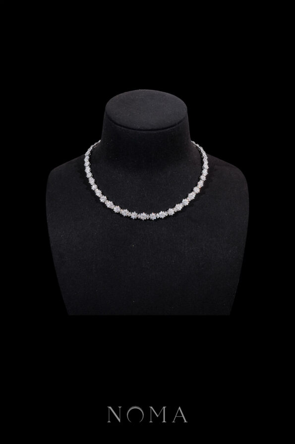 DJW-202400034-Round-Paved-Double-Dot-Choker-Rhodium-White-Gold