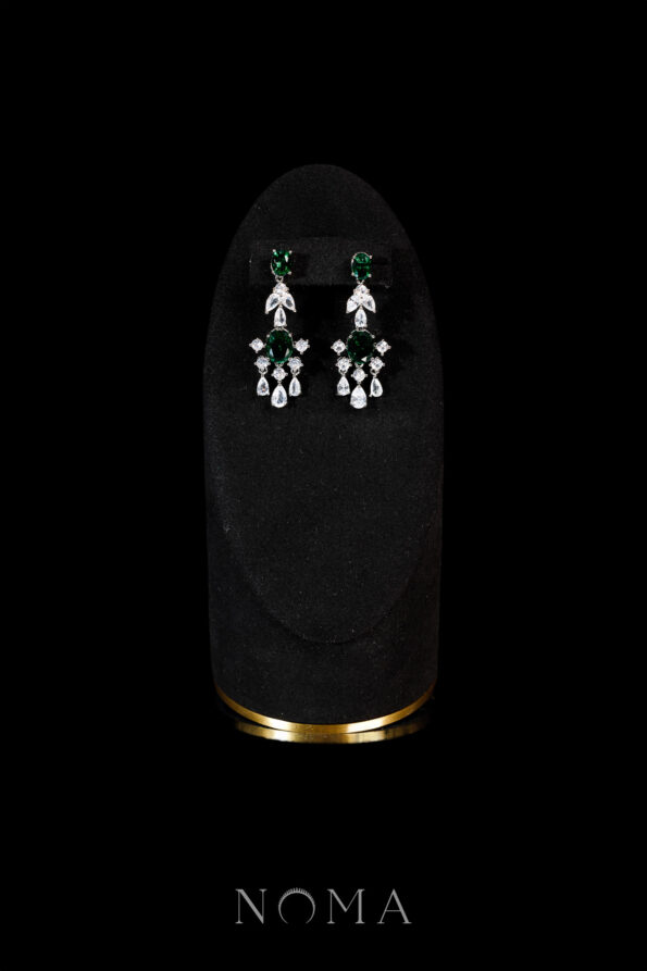 DJW-202400065-Royal-Oval-Dangling-Earrings-Rhodium-White-Gold-Emerald