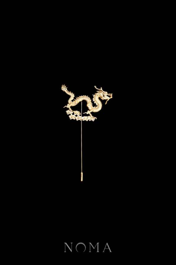 MEN-202400002-3D-Dragon-Cloud-Lapel-Pin-18k-Yellow-Gold