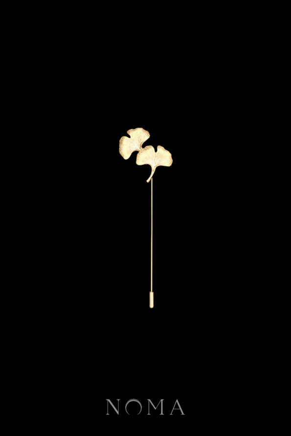 MEN-202400012-Double-Ginkgo-Lapel-Pin-18k-Yellow-Gold