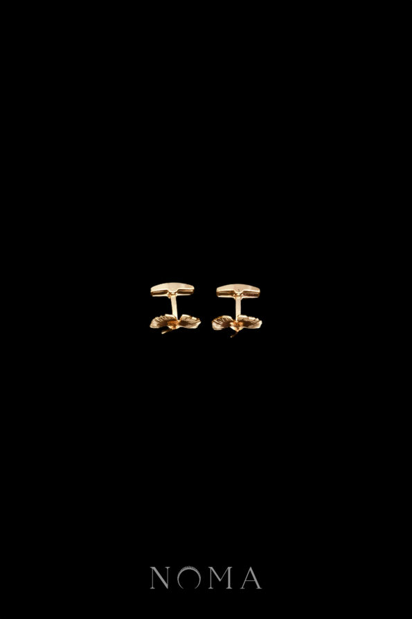 MEN-202400085-Single-Ginkgo-Cufflinks-18k-Yellow-Gold-1