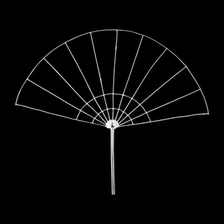 Blank Chinese Fan Frame - Rhodium White Gold