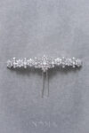 Royal Art Floral Arrangement Hairpin - White Gold