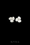 Thread Winter Blossom Earrings - White Silver, White