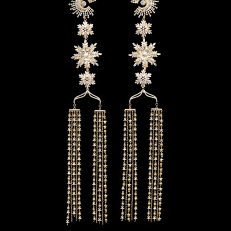 Snowflakes Star Chain Earrings - Gold