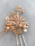 CHN-202000066-3D-Peacock-Flower-Garden-Hairpin-Gold-Left