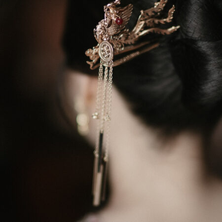 Empress Dynasty Phoenix Hairpin - Gold (Left)