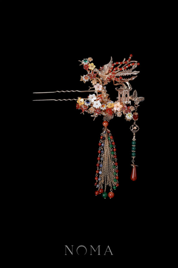 CHN-202400023-Flying-Phoenix-Floral-Galore-Hairpin-Gold-Left