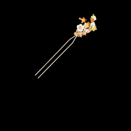 Golden Blossom Floral Hairpin - Gold, Yellow