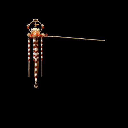 Lotus Tranquility Hairpin - Gold, Ruby
