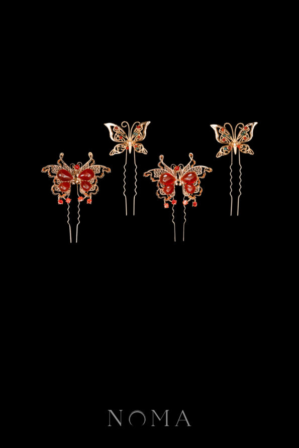 CHN-202400213-Flying-Butterflies-Dream-Hairpin-Set-Gold-Green-4-pcs-1