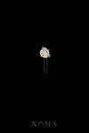 Carved Symbol Shell Hairpin - Gold, Light Jade (Left)
