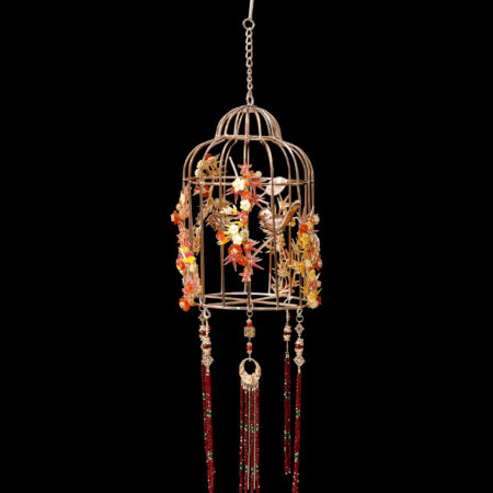 Colorful Bamboo Forest Birdcage Handpiece - Gold