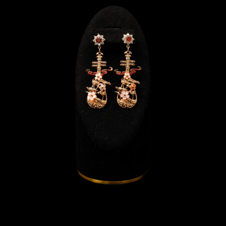 Instrumental Harmony Earrings - Gold, Ruby