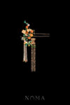 Curved Branch Flowers Hairpin - Gold (Right)