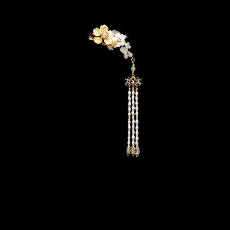 Floral Bright Minute Hairclip - Gold, Yellow (Right)