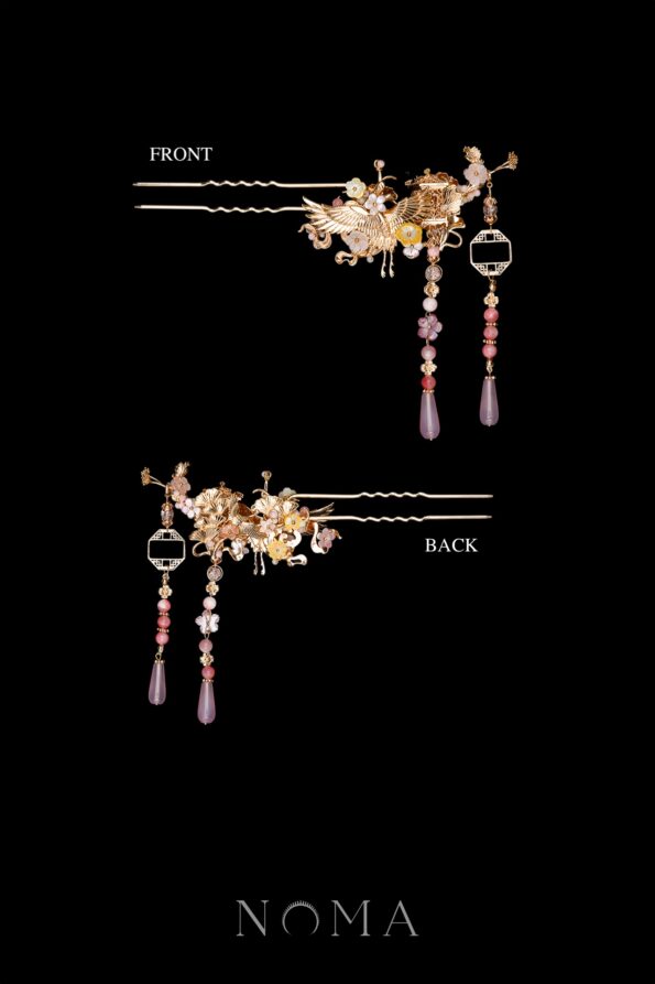 CHN-202400259-Crane-Heaven-Cloud-Hairpin-Gold-Pink-Left-1