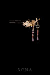 Crane Heaven Cloud Hairpin - Gold, Pink (Left)