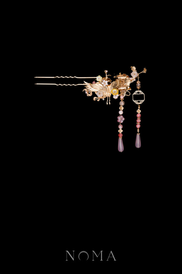 CHN-202400259-Crane-Heaven-Cloud-Hairpin-Gold-Pink-Left