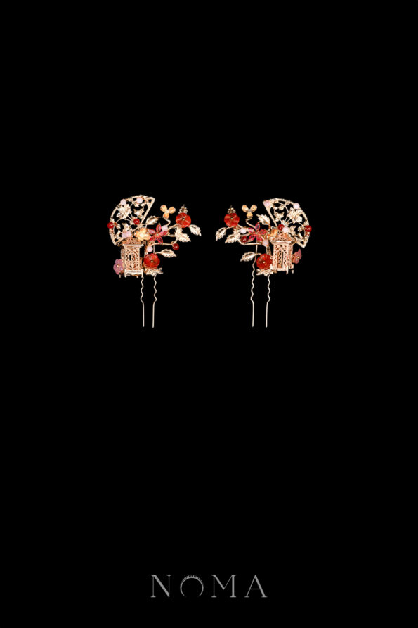 CHN-202400264-Floral-Fan-Shaped-Small-Hairpin-Gold-Ruby-Right-1