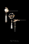 Bird on Petite Branch Set - Gold, White (3 pcs)