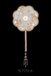 Petite Branch Feminine Floral Fan - Gold, Pink