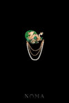 Lush Dragon Chain Brooch - Gold, Jade