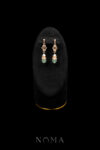 Curvature Deco Round Jade Earrings - Gold, Light Jade