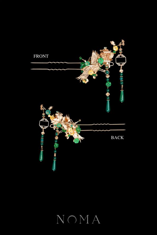 CHN-202500011-Crane-Heaven-Cloud-Hairpin-Gold-Green-Left-1