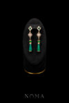 Oval T Ball Pear Jade Earrings - Gold, Jade