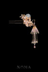 Crane Floral Inspiration Hairpin - Gold (Left)