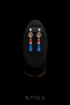 Simple Cherry Blossom Window Pear Jade Earrings - Gold, Blue Jade