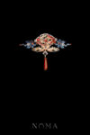 Colorful Dragon Inspiration Brooch - Gold, Sapphire