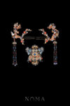 Colorful Mosaic Butterfly Crane Inspiration Large Simple Set - Gold, Sapphire (3 pcs)