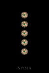 Decorated Ornament Button Set - Gold, Green (5 pcs)