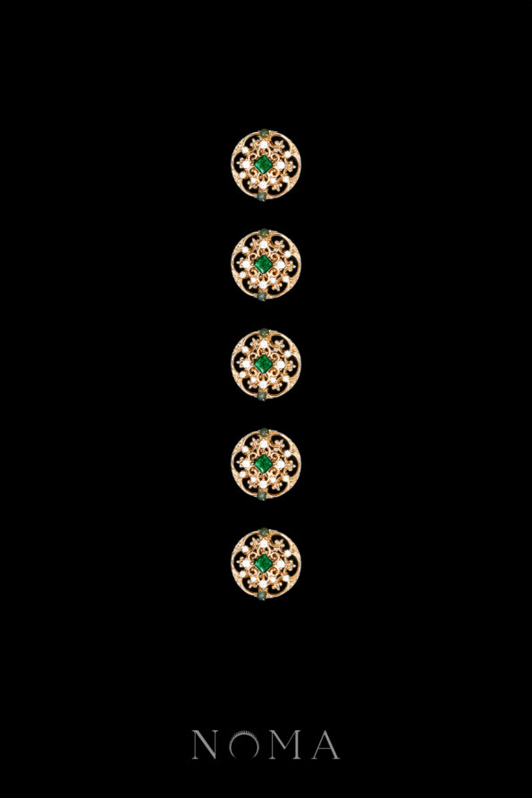CHN-202500173-Decorated-Ornament-Button-Set-Gold-Green-5-pcs