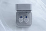 Virgo Earrings - Rhodium White Gold, Sapphire