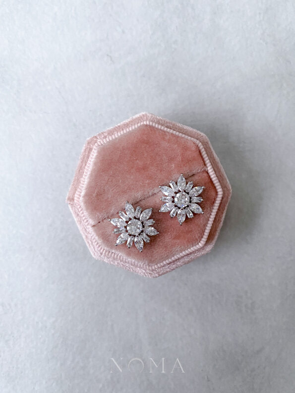 DJW-202000074-Flower-Baguette-Earrings-Rhodium-White-Gold