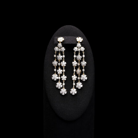 Eden Flower Earrings - 18k Yellow Gold, White Diamond
