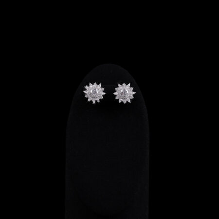 Snowflakes M Earrings - Rhodium White Gold, White Diamond