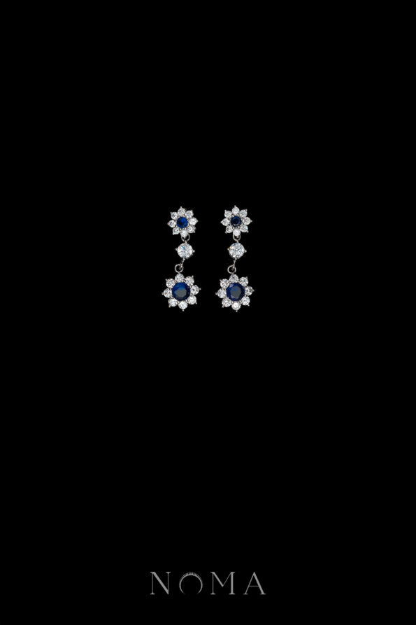 DJW-202400082-Round-Paved-Double-Dot-Round-Earrings-Rhodium-White-Gold-Sapphire