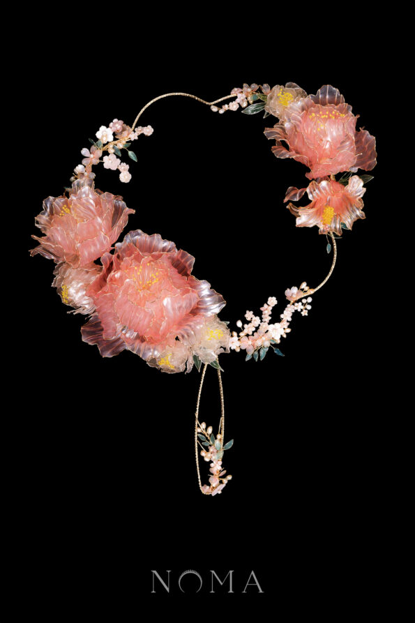 FLR-202200026-LR-Peony-Mix-Eight-Petals-Fan-Gold-Pink