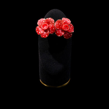 LR Art Rafflesia Earrings - Gold, Red