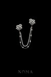 Double Willow Chain Pin - Rhodium White Gold