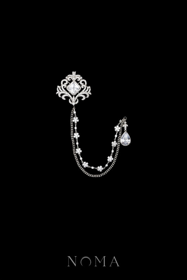 MEN-202400081-Ornamental-Drop-Pear-Chain-Pin-Rhodium-White-Gold