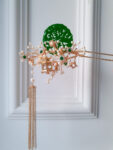 Jade Pavilion Hairpin - Gold, Jade