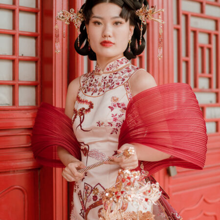 Colorful Phoenix Heart Middle - Gold, Pink