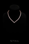 V Round 0.25 ct Tennis Choker - 18k Rose Gold