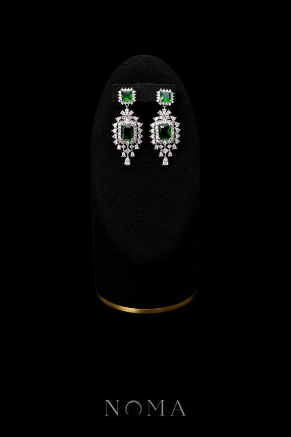 DJW-202400061-Luxurious-Beauty-Earrings-Rhodium-White-Gold-Emerald